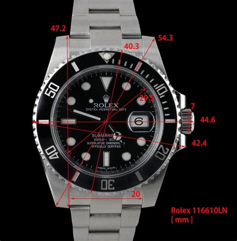 what is the case width of the rolex submariner|rolex case size chart.